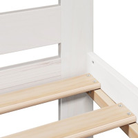 Produktbild för Sängram utan madrass vit 135x190 cm massiv furu