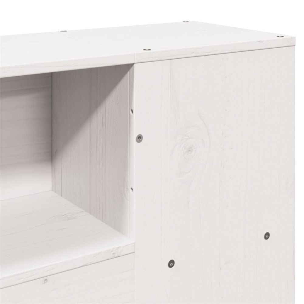 Produktbild för Sängram utan madrass vit 135x190 cm massiv furu