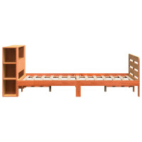Produktbild för Sängram utan madrass vaxbrun 135x190 cm massiv furu
