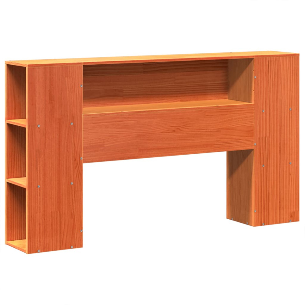 Produktbild för Sängram utan madrass vaxbrun 140x190 cm massiv furu