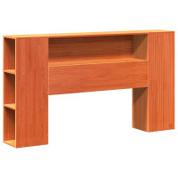 Produktbild för Sängram utan madrass vaxbrun 140x190 cm massiv furu