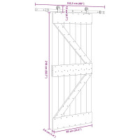 Produktbild för Skjutdörr med beslag 85x210 cm massiv furu