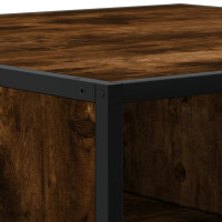 Produktbild för Soffbord rökfärgad ek 80x80x30 cm konstruerat trä och metall