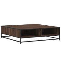 Produktbild för Soffbord brun ek 100x100x30 cm konstruerat trä och metall