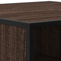 Produktbild för Soffbord brun ek 100x100x30 cm konstruerat trä och metall