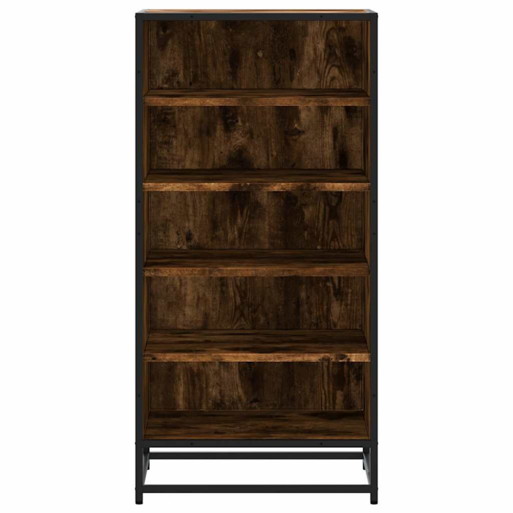 Produktbild för Skohylla rökfärgad ek 48x38x97,5 cm konstruerat trä