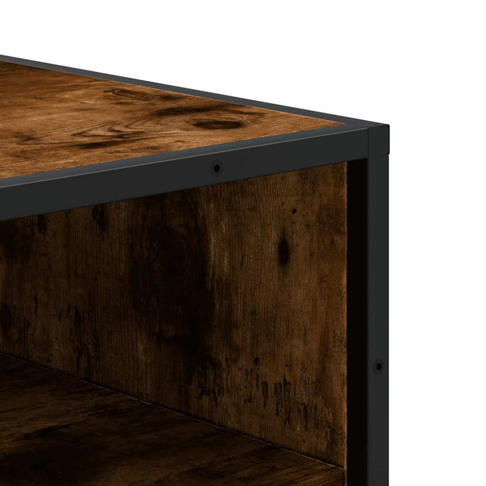Produktbild för Skohylla rökfärgad ek 48x38x97,5 cm konstruerat trä