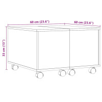 Produktbild för Soffbord åldrat trä 60x60x38 cm konstruerat trä
