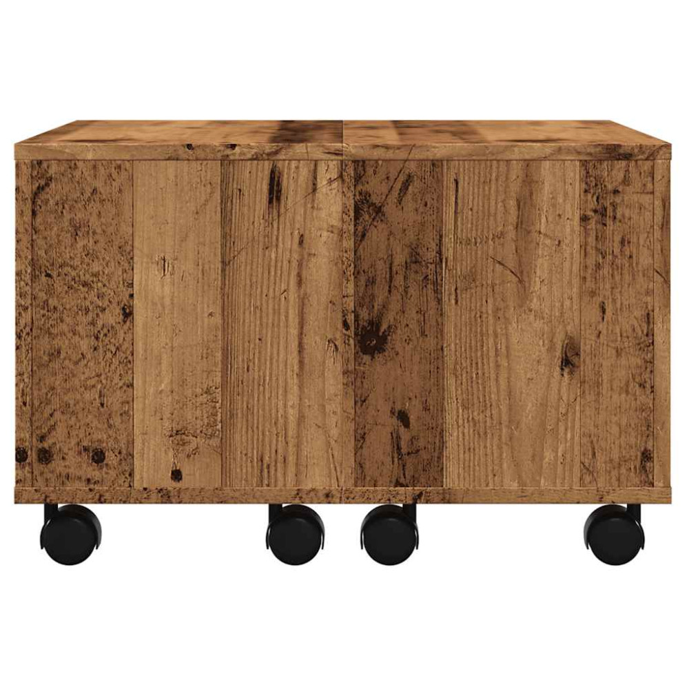 Produktbild för Soffbord åldrat trä 60x60x38 cm konstruerat trä
