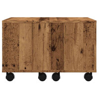 Produktbild för Soffbord åldrat trä 60x60x38 cm konstruerat trä