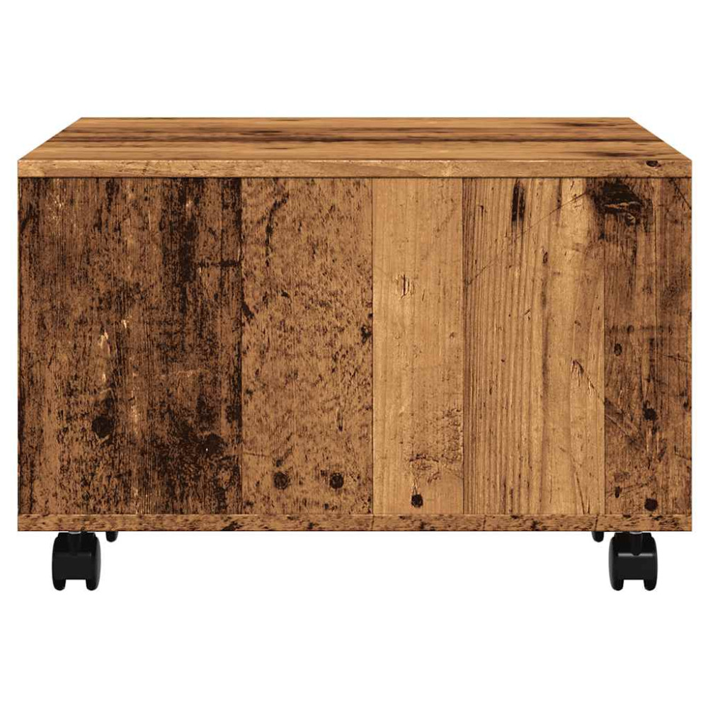 Produktbild för Soffbord åldrat trä 60x60x38 cm konstruerat trä