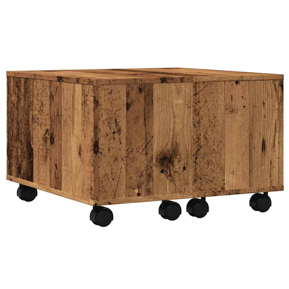 Produktbild för Soffbord åldrat trä 60x60x38 cm konstruerat trä