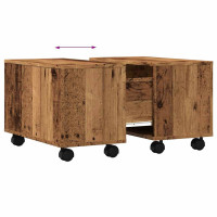 Produktbild för Soffbord åldrat trä 60x60x38 cm konstruerat trä