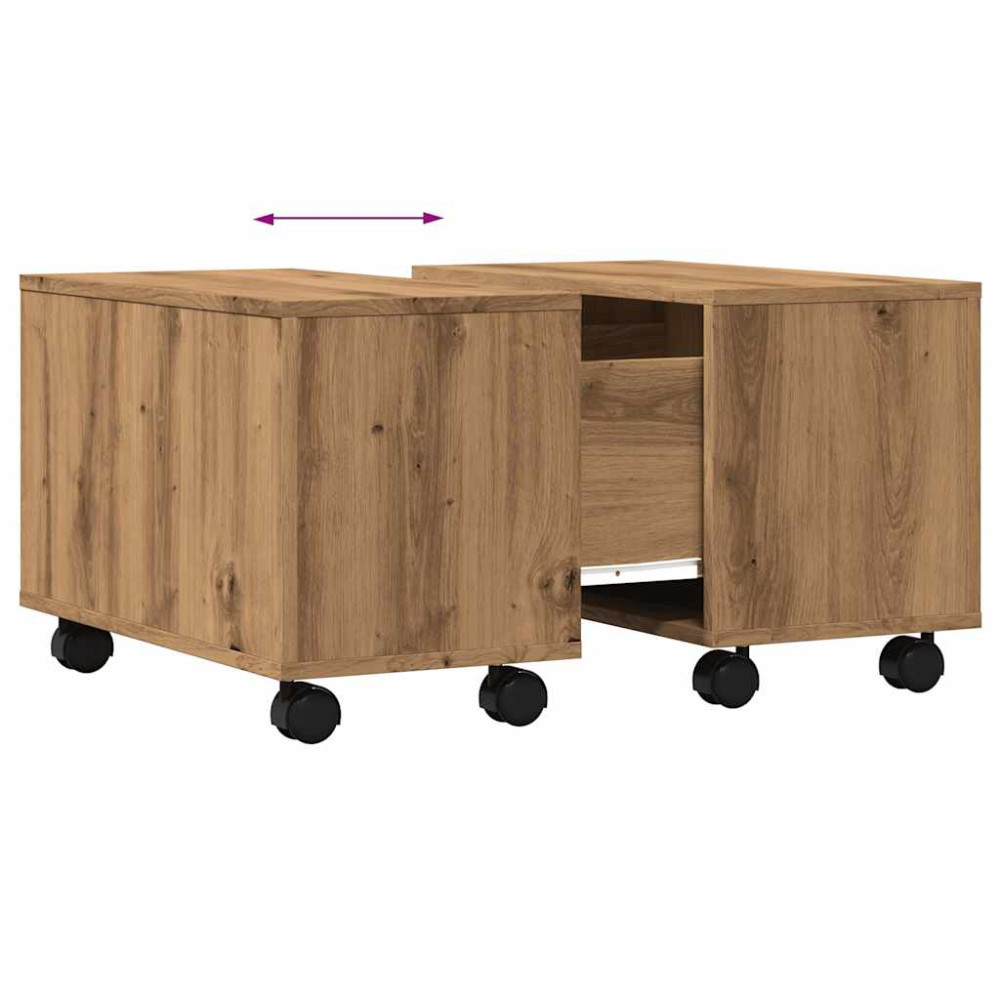 Produktbild för Soffbord artisan ek 60x60x38 cm konstruerat trä