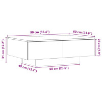 Produktbild för Soffbord åldrat trä 90x60x31 cm konstruerat trä