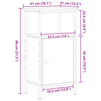 Produktbild för Sängbord 2 st artisan ek 41x31x80 cm konstruerat trä