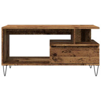 Produktbild för Soffbord åldrat trä 90x49x45 cm konstruerat trä