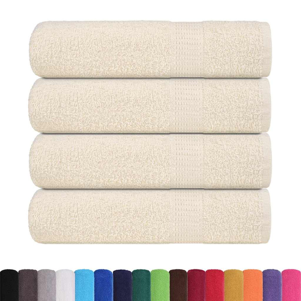 Produktbild för Handdukar FROGN 4 st gräddvit 50x100 cm 360 gsm