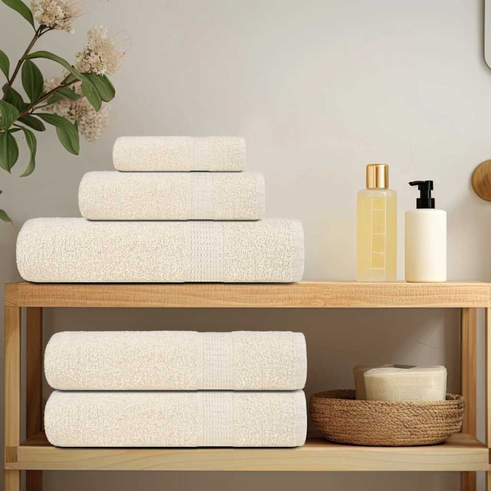 Produktbild för Handdukar FROGN 4 st gräddvit 50x100 cm 360 gsm