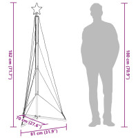 Produktbild för Julgransbelysning 363 LEDs varmvit 182 cm