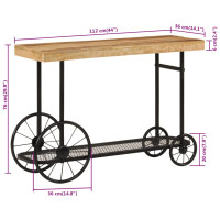 Produktbild för Avlastningsbord 112x36x76 cm massivt mangoträ och järn