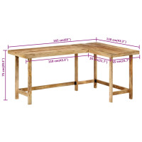 Produktbild för Skrivbord 165x110x75 cm massivt mangoträ