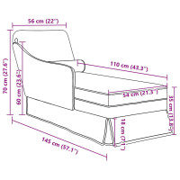 Produktbild för Schäslong med bolster och höger armstöd linne