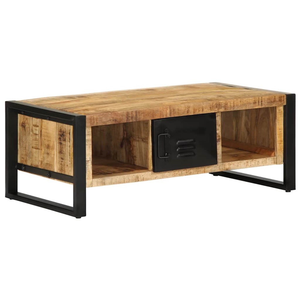 Produktbild för Soffbord 90x50x36 cm massivt grovt mangoträ