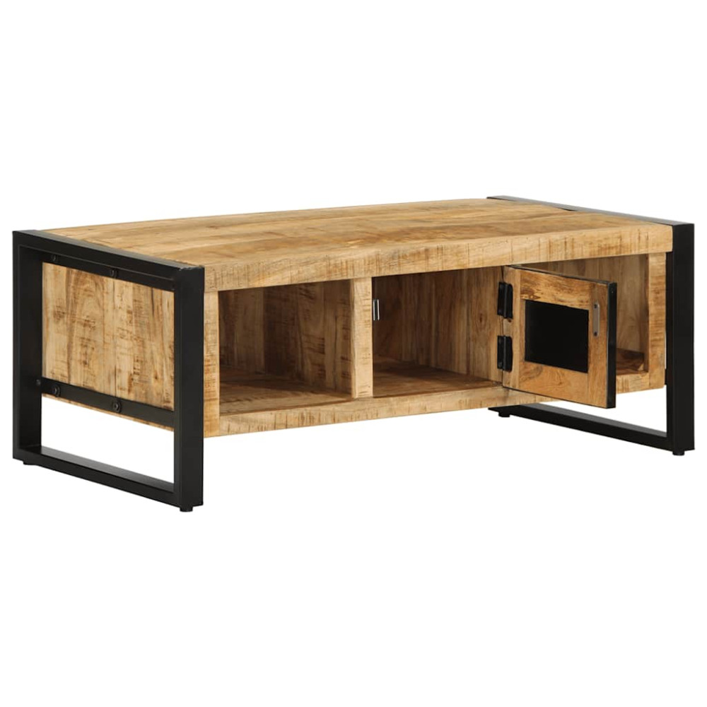 Produktbild för Soffbord 90x50x36 cm massivt grovt mangoträ