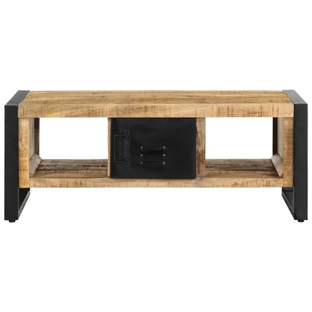 Produktbild för Soffbord 90x50x36 cm massivt grovt mangoträ