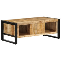 Produktbild för Soffbord 90x50x36 cm massivt grovt mangoträ