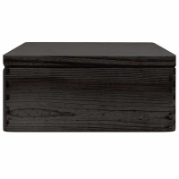 Produktbild för Trälåda med lock svart 40x30x13 cm massiv furu