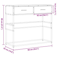 Produktbild för Avlastningsbord svart 90x35x80 cm konstruerat trä