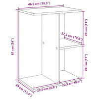 Produktbild för Sängbord vit 46,5x29x61 cm konstruerat trä