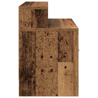 Produktbild för Sängbord 2 st med låda åldrat trä 51x31x47 cm