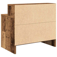 Produktbild för Sängbord 2 st med låda åldrat trä 51x31x47 cm