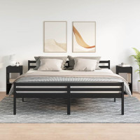 Produktbild för Sängbord 2 st med låda svart ek 35x34x66,5 cm