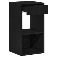 Produktbild för Sängbord 2 st med låda svart ek 35x34x66,5 cm
