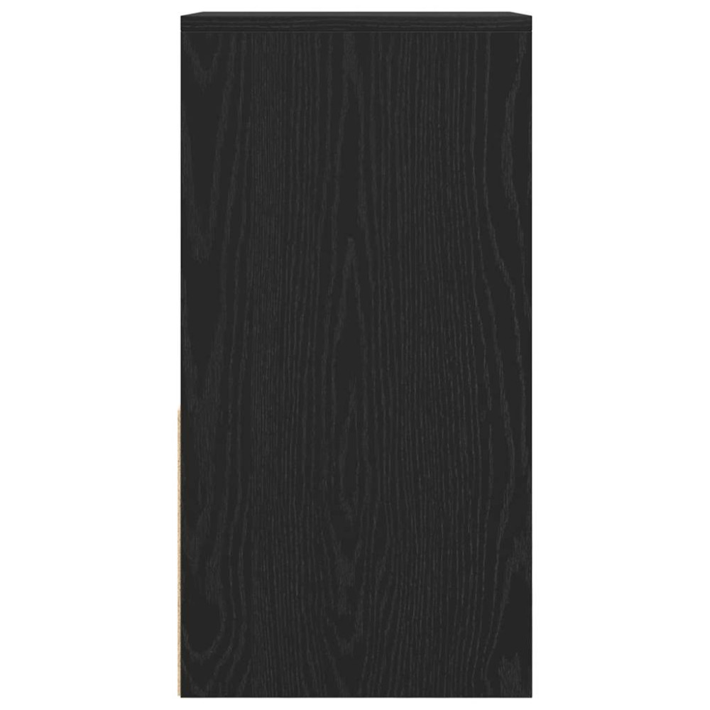 Produktbild för Sängbord 2 st med låda svart ek 35x34x66,5 cm