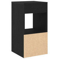 Produktbild för Sängbord 2 st med låda svart ek 35x34x66,5 cm