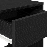 Produktbild för Sängbord 2 st med låda svart ek 35x34x66,5 cm