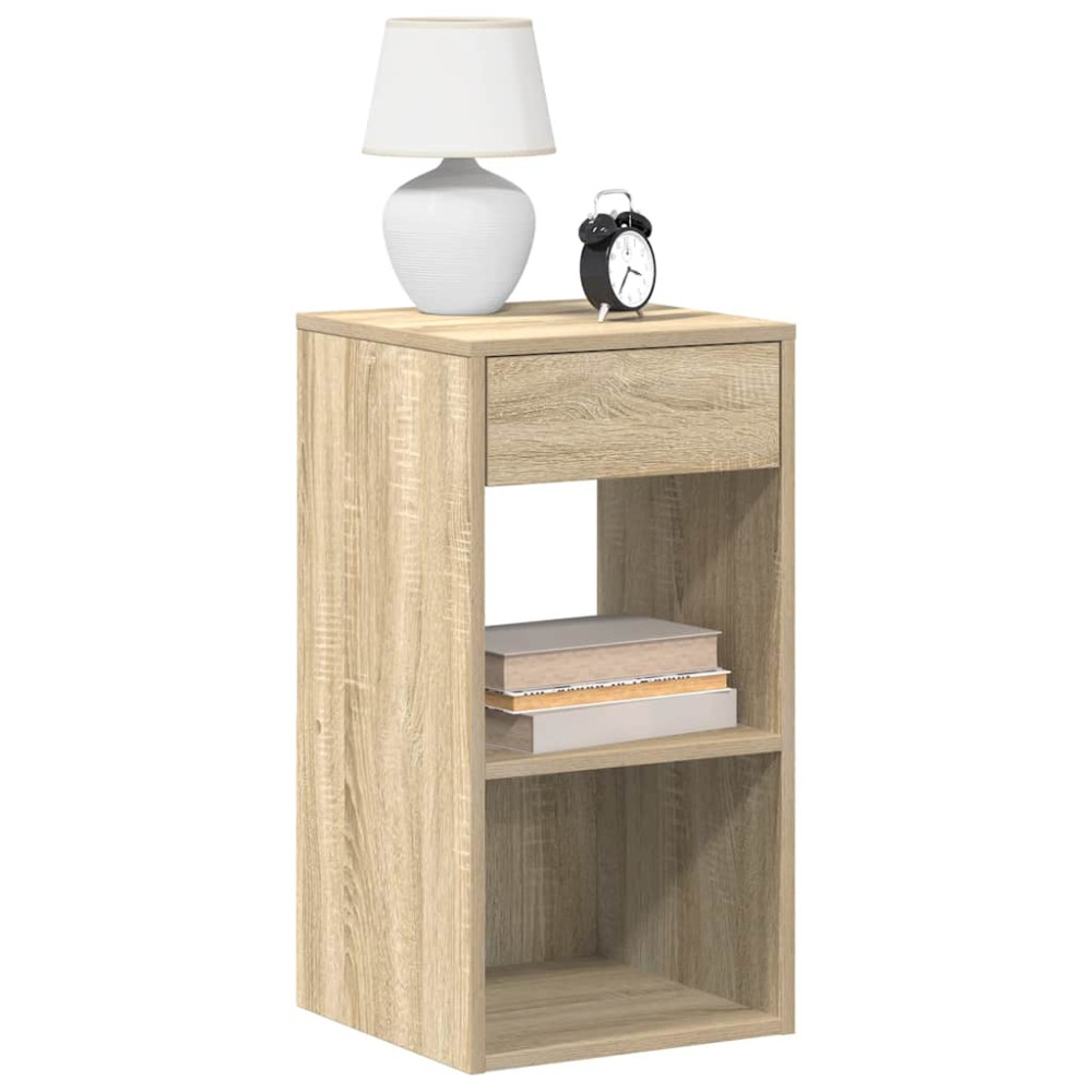 Produktbild för Sängbord 2 st med låda sonoma-ek 35x34x66,5 cm