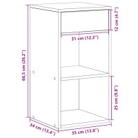 Produktbild för Sängbord 2 st med låda sonoma-ek 35x34x66,5 cm