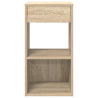 Produktbild för Sängbord 2 st med låda sonoma-ek 35x34x66,5 cm