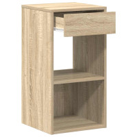 Produktbild för Sängbord 2 st med låda sonoma-ek 35x34x66,5 cm