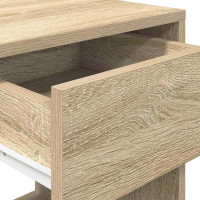Produktbild för Sängbord 2 st med låda sonoma-ek 35x34x66,5 cm
