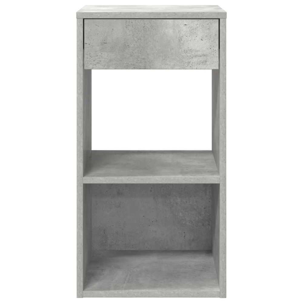 Produktbild för Sängbord 2 st med låda betonggrå 35x34x66,5 cm