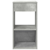 Produktbild för Sängbord 2 st med låda betonggrå 35x34x66,5 cm