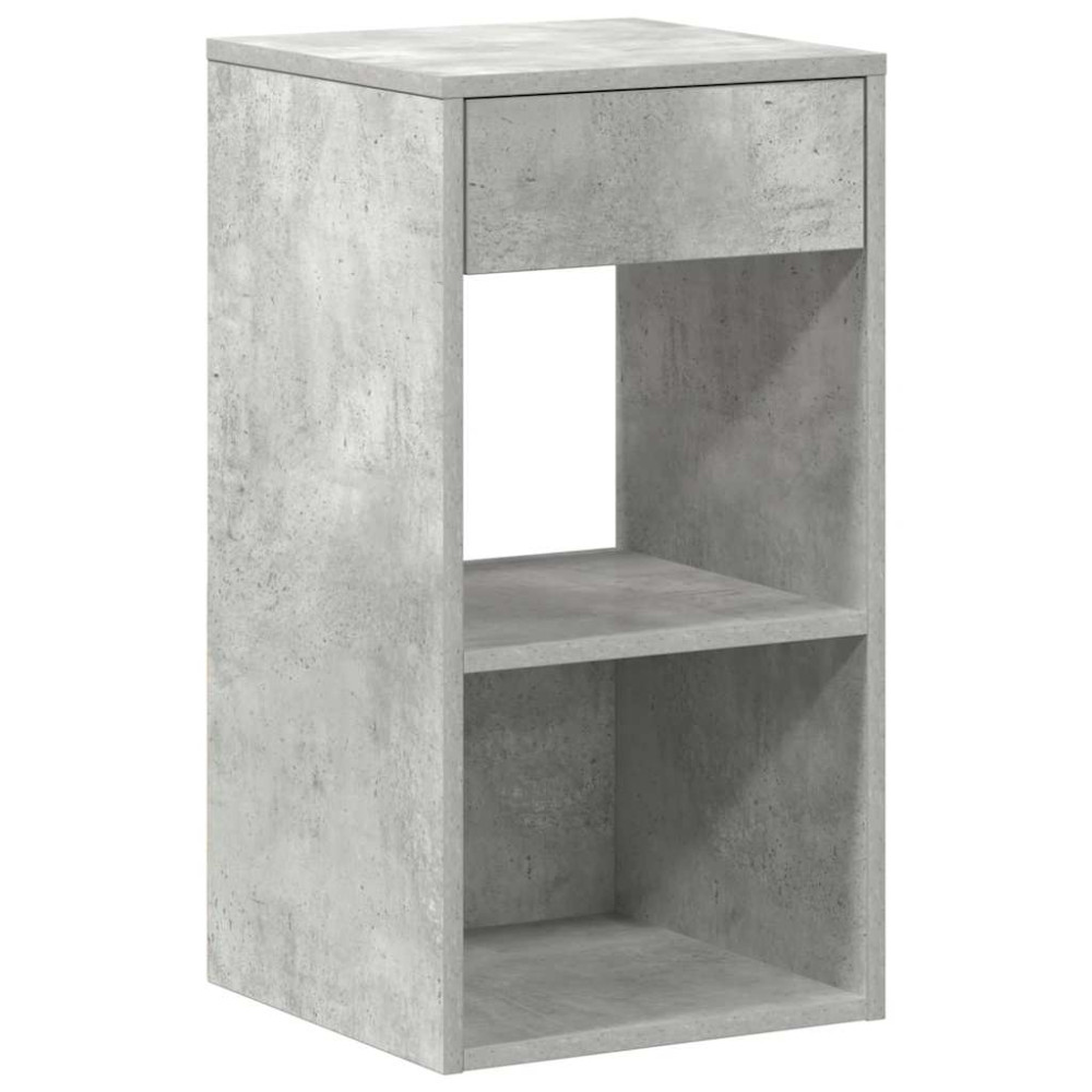 Produktbild för Sängbord 2 st med låda betonggrå 35x34x66,5 cm