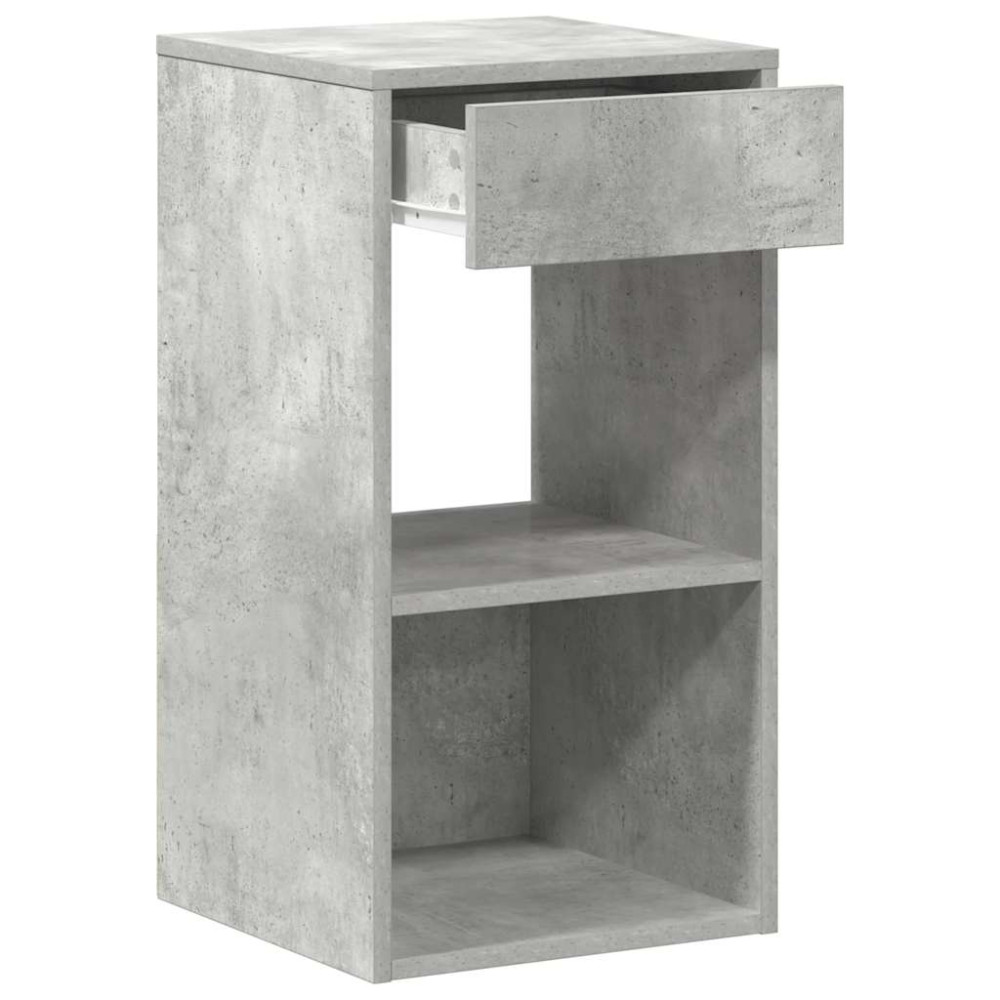 Produktbild för Sängbord 2 st med låda betonggrå 35x34x66,5 cm